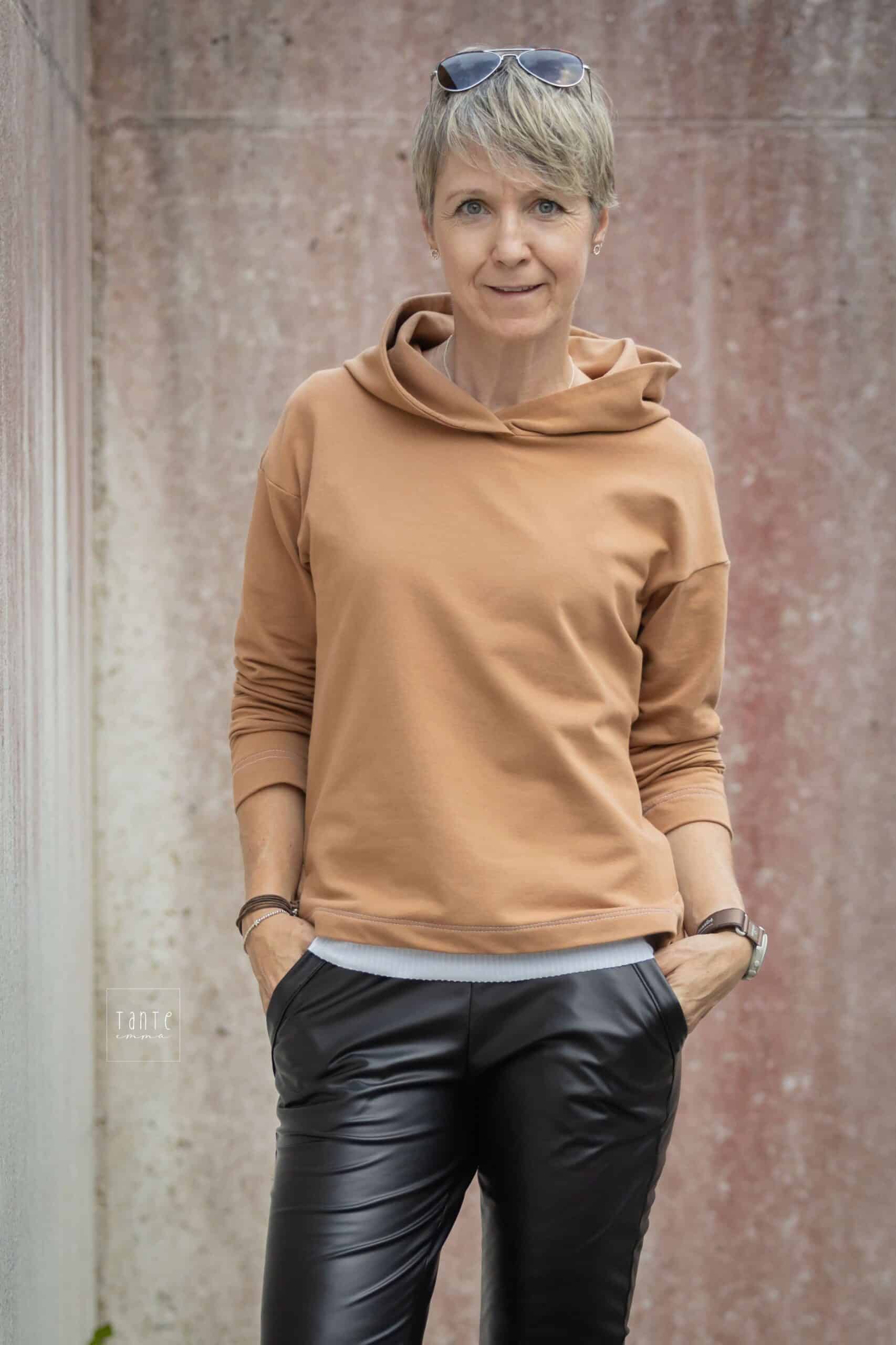 Outfit zum Nähen Kombi Schnittmuster Hose Jill Lederleggings Hoodie Montana Meine Herzenswelt - tanteemma