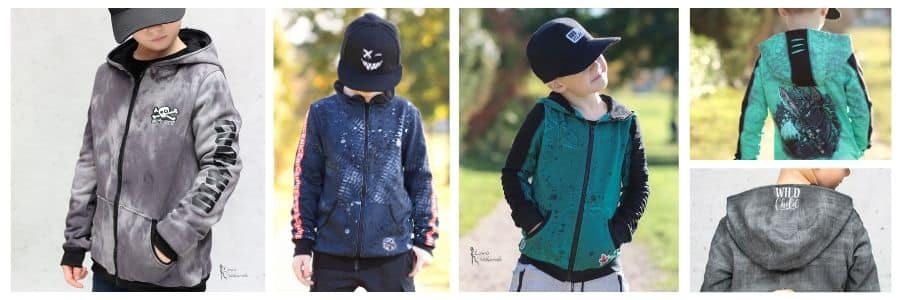 26 06 Sweatjacke für Jungs nähen cooler Hoodie für Jungs Schnittmuster für Stoffpaneele Hoodie Paco Meine Herzenswelt