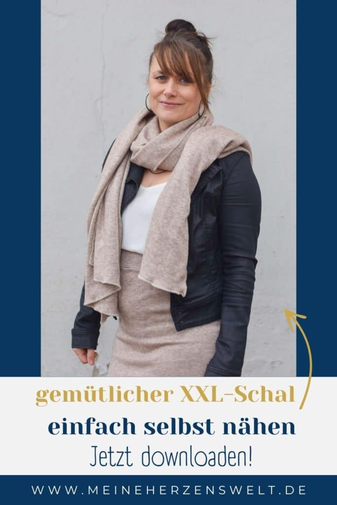 Last-Minute-Geschenk-Idee - XXL Schal - selbst nähen - Schnittmuster - Meine Herzenswelt (2)