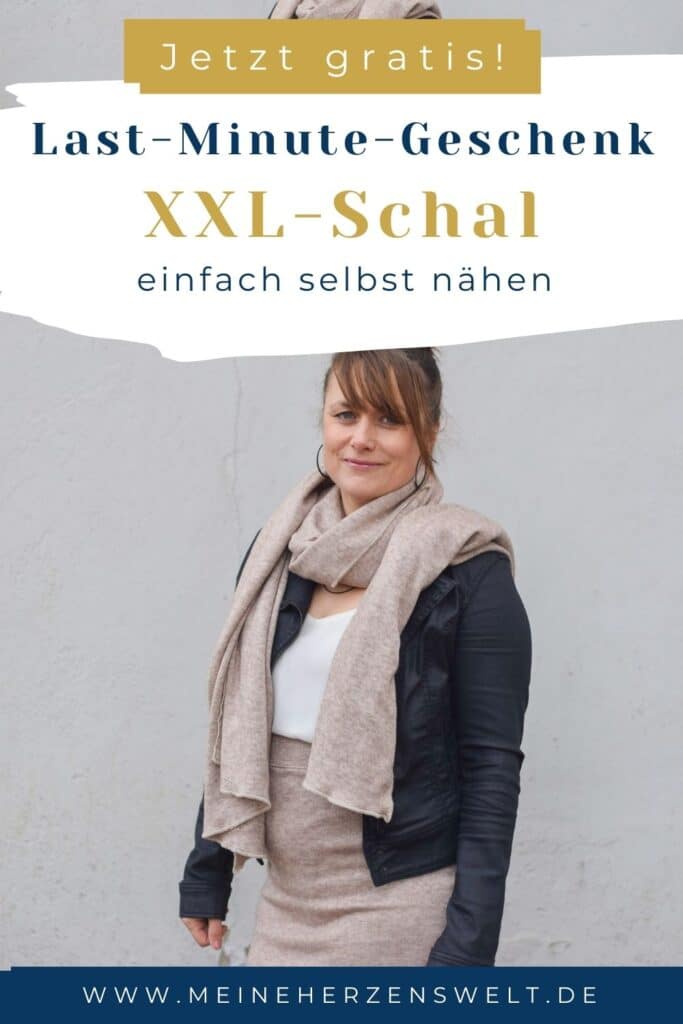 Last-Minute-Geschenk-Idee - XXL Schal - selbst nähen - Schnittmuster - Meine Herzenswelt (2)