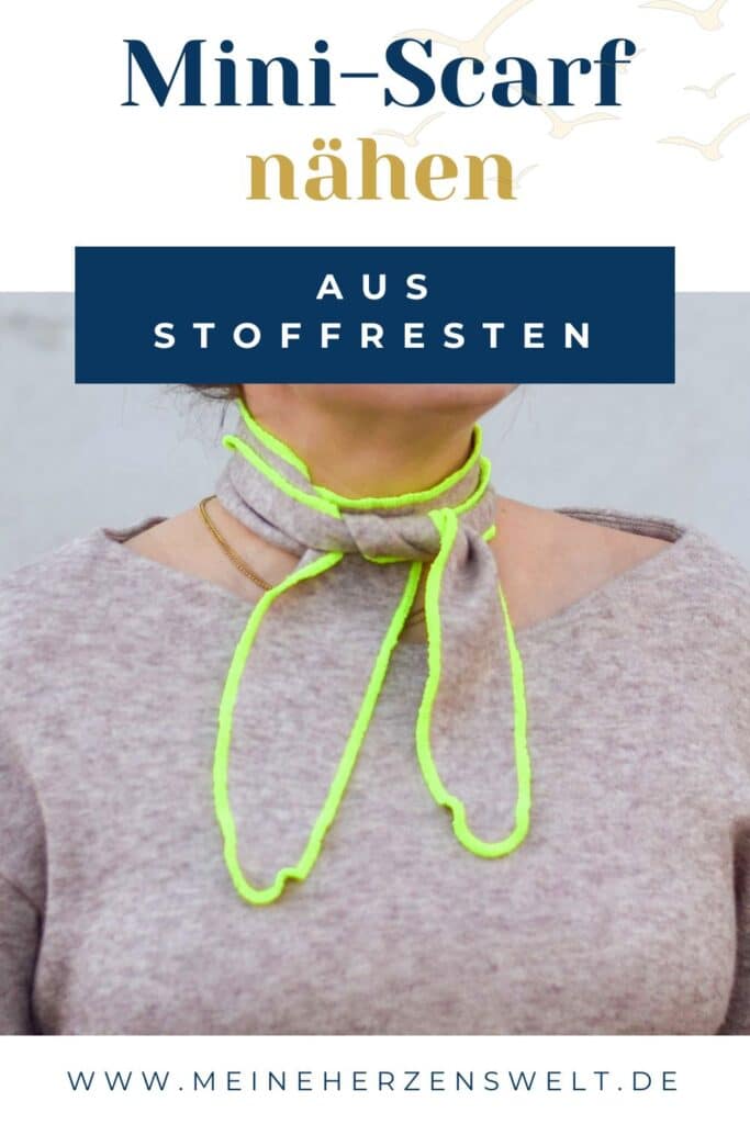 Mini Scarf selbst nähen Minischal Schnittmuster Ideen für Stoffreste Meine Herzenswelt