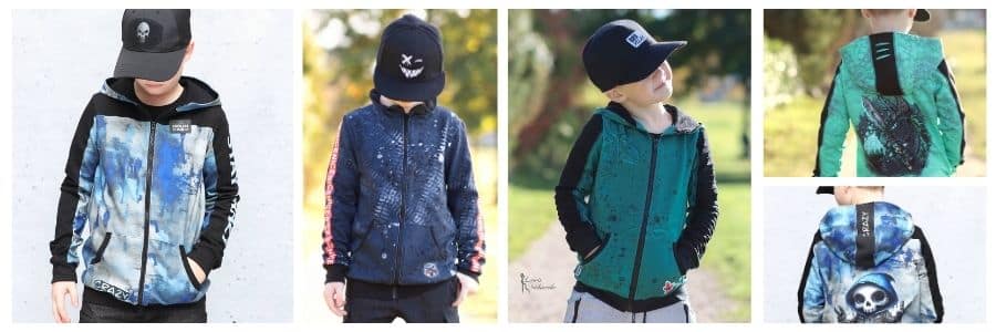26 06 Sweatjacke für Jungs nähen cooler Hoodie für Jungs Schnittmuster für Stoffpaneele Hoodie Paco Meine Herzenswelt