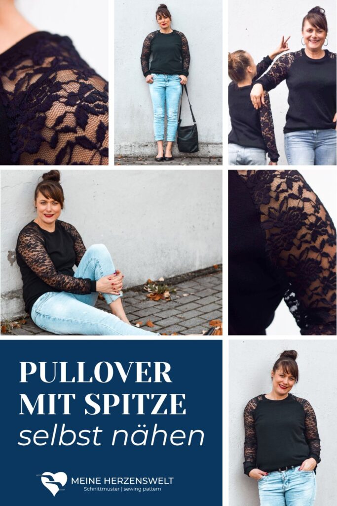 26 07 Pullover mit Spitze nähen Spitzenklasse Hoodie mit Spitze nähen Damen Meine Herzenswelt (12)