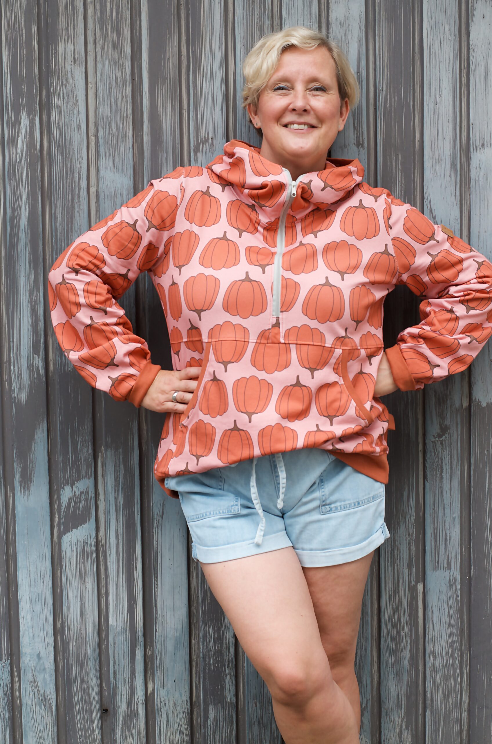 Hoodie für Damen nähen - Manuc mit Reißverschluss - Kundenbeispiel - Anik Muscheid - Meine Herzenswelt