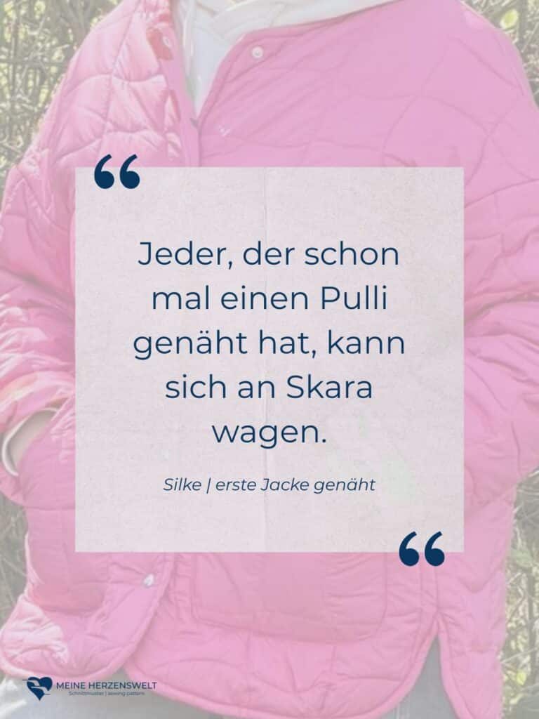 26 16 Skara Zitate Jacke nähen Anfänger Schnittmuster Steppjacke Meine Herzenswelt (5)