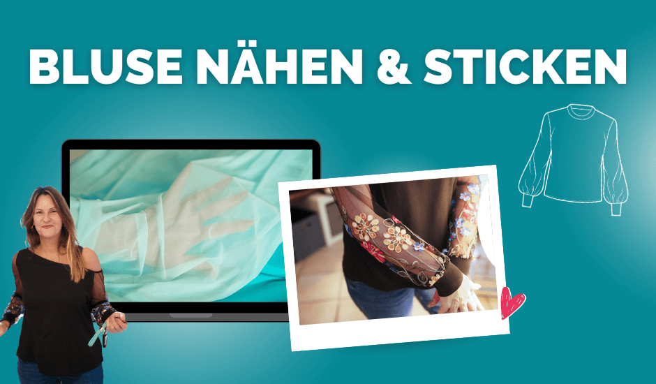 Bluse Cadiz nähen - Videonähkurs - Courleys - Materialmix - Schnittmuster - Meine Herzenswelt