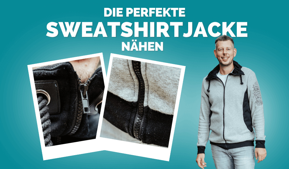 Sweatshirtjacke Manuc nähen - Videonähkurs Courleys - Sweatshirtjacke Nähkurs