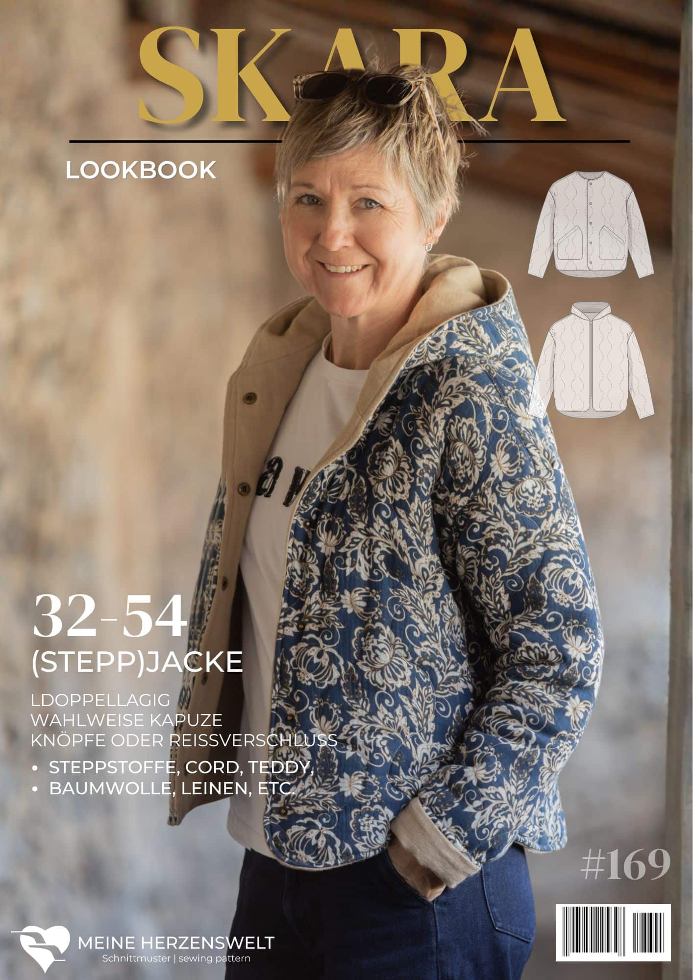 L169 Lookbook Skara Schnittmuster Steppjacke Damen Nähen Meine Herzenswelt