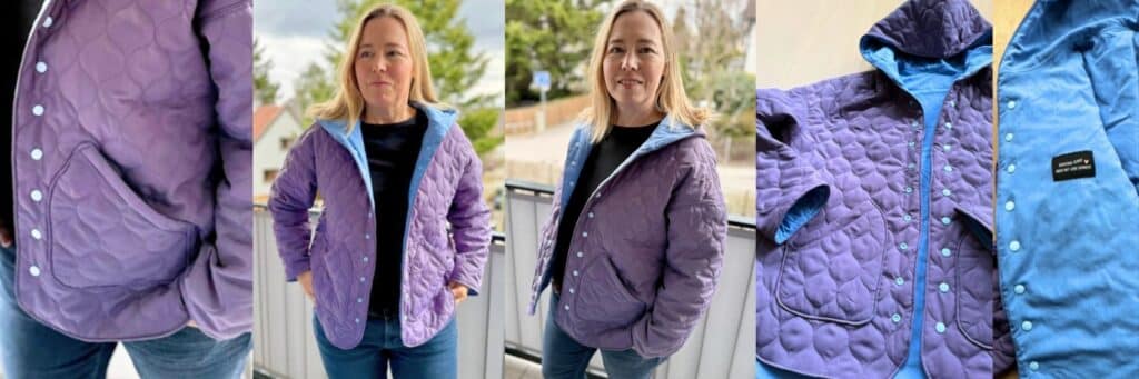 Sandra W Jacke für Anfänger Nähen Skara Schnittmuster Steppjacke Meine Herzenswelt