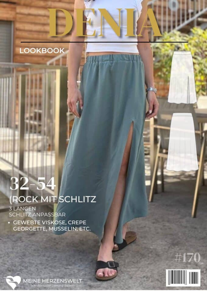L170 Lookbook Denia Schnittmuster Rock mit Schlitz für Damen Nähen Meine Herzenswelt (3)