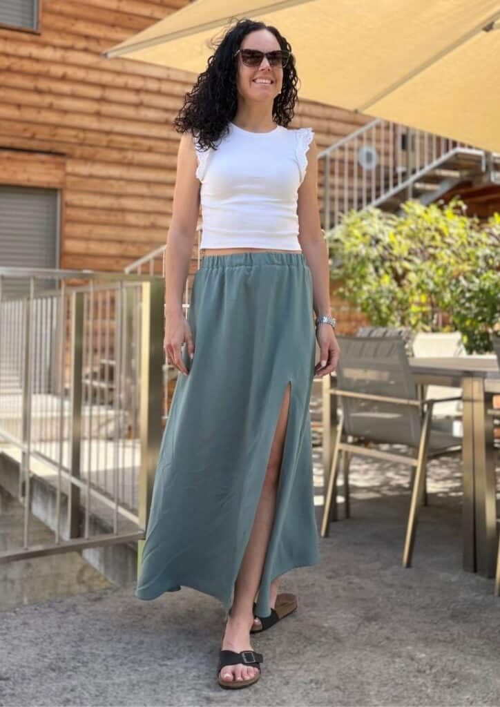 Rock mit Schlitz Rock für Damen Denia Schnittmuster Nähen Meine Herzenswelt Claudine Ruppen