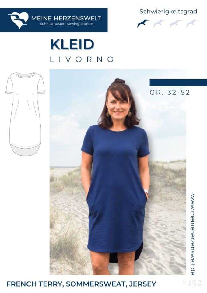 S152 Livorno Kleid Sweatkleid Schnittmuster Naehen Meine Herzenswelt