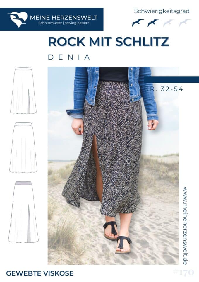 S170 Titelbild Denia Damen Rock mit Schlitz Näheanleitung Schnittmuster Meine Herzenswelt(1)