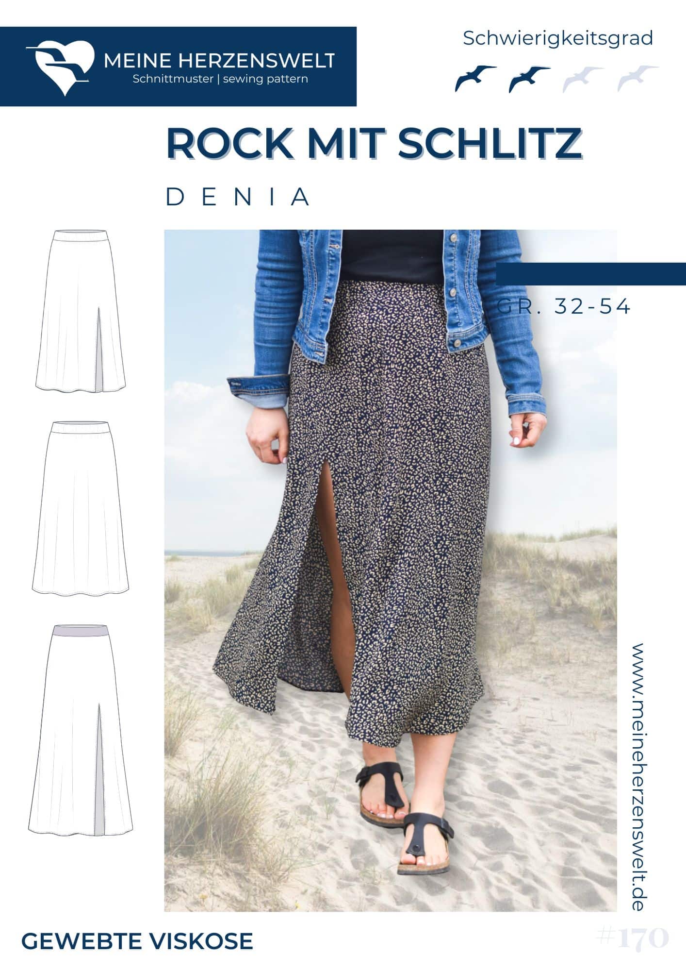 S170 Titelbild Denia Damen Rock mit Schlitz Näheanleitung Schnittmuster Meine Herzenswelt(1)