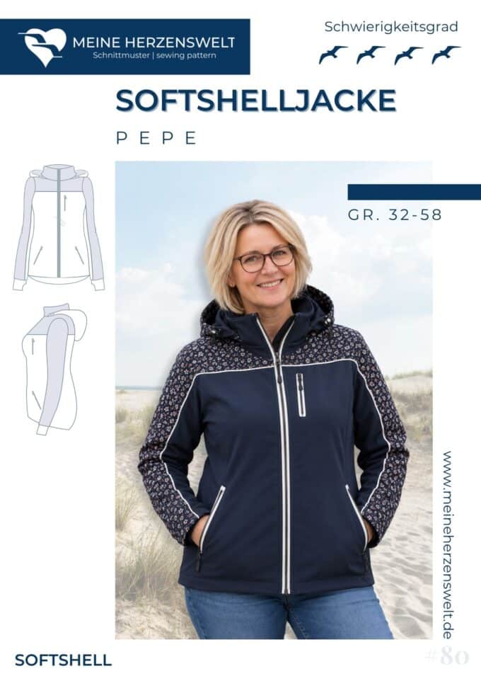 S080 Titelbild Pepe Softshelljacke Damen Schnittmuster Nähen Meine Herzenswelt