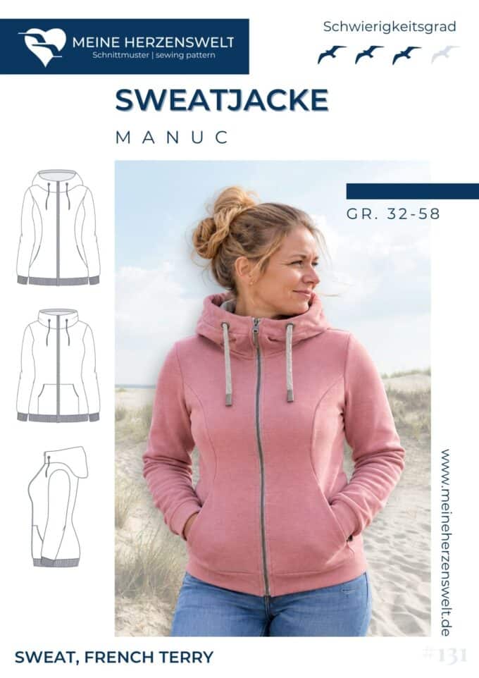 S131 Titelbild Manuc Sewatjacke Damen Schnittmuster Meine Herzenswelt